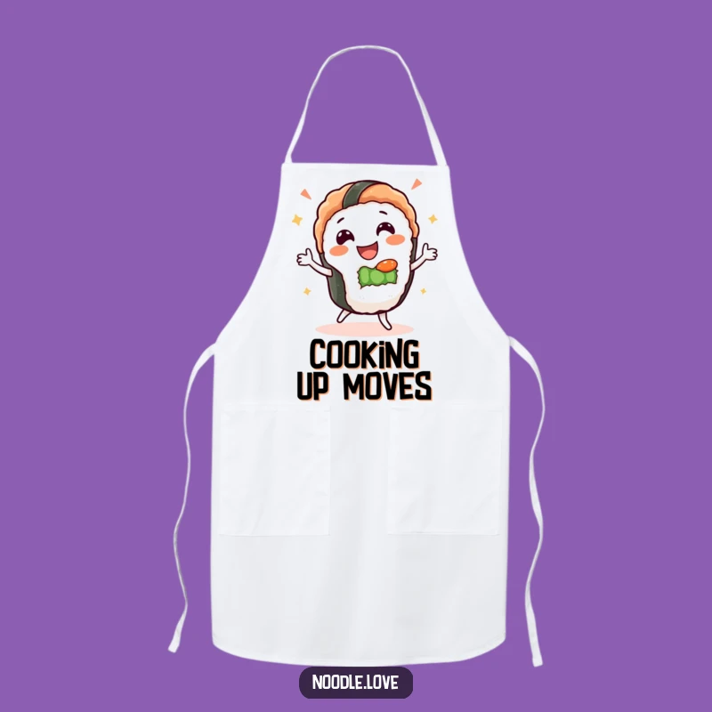 Funny Sushi Dance Apron: Cook Up a Feast with Festive Flair!