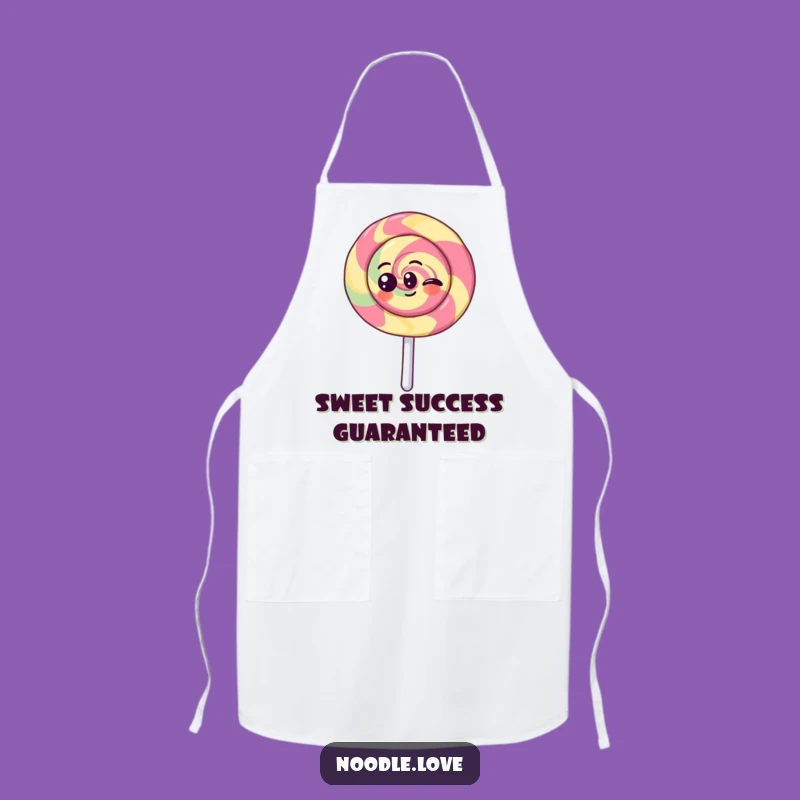 Funny Kawaii Lollipop Apron: Cheerful Spinning Character for Baking Fun