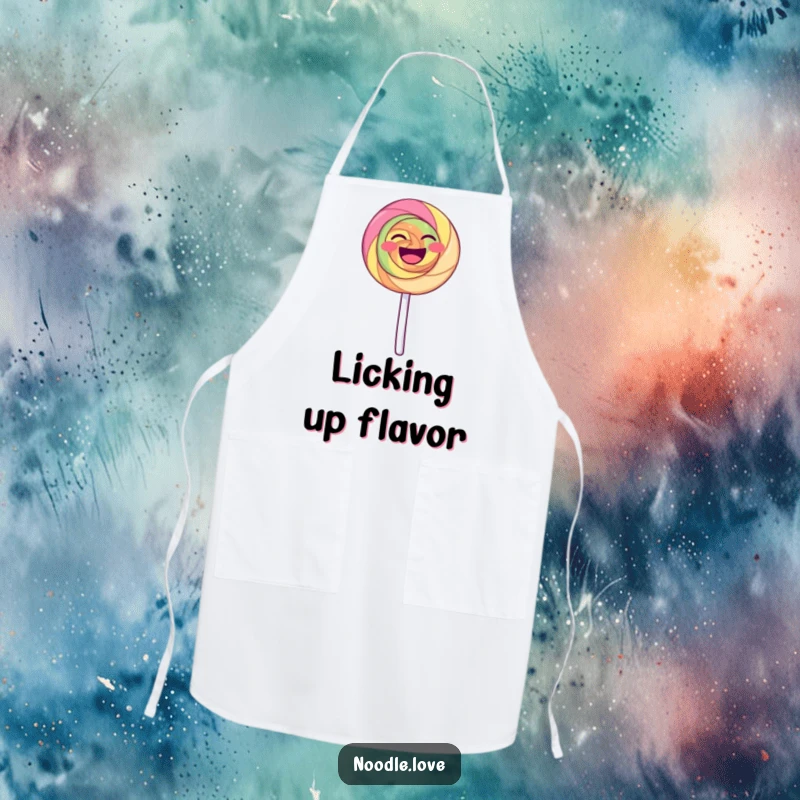 Funny Laughing Lollipop Apron: A happy lollipop dances on its stick, perfect for a funny cooking gift.