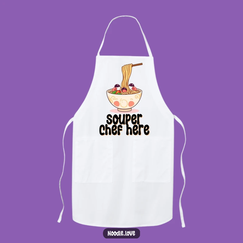 Funny Ramen Self-Slurp Apron - Hilarious Kitchen Wear for Noodle Enthusiasts