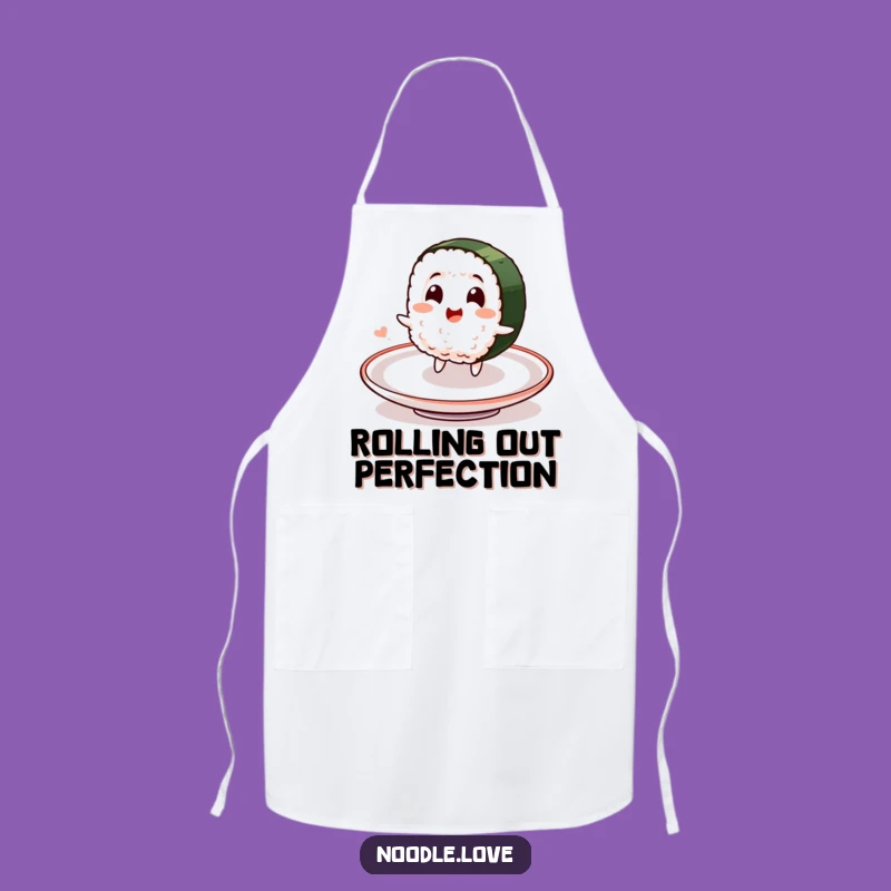 Funny Sushi Chef Apron: Delighted Character's Spin - Kitchen Funny Gift