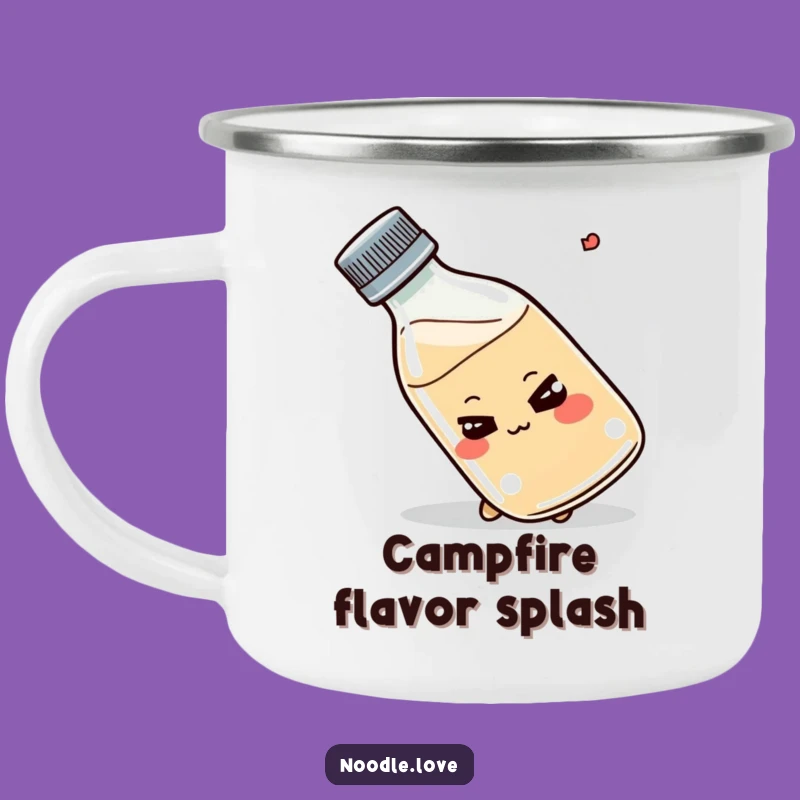 Funny Shoyu Bottle Campfire Mug - Flavorful Adventures, Great Funny Gift