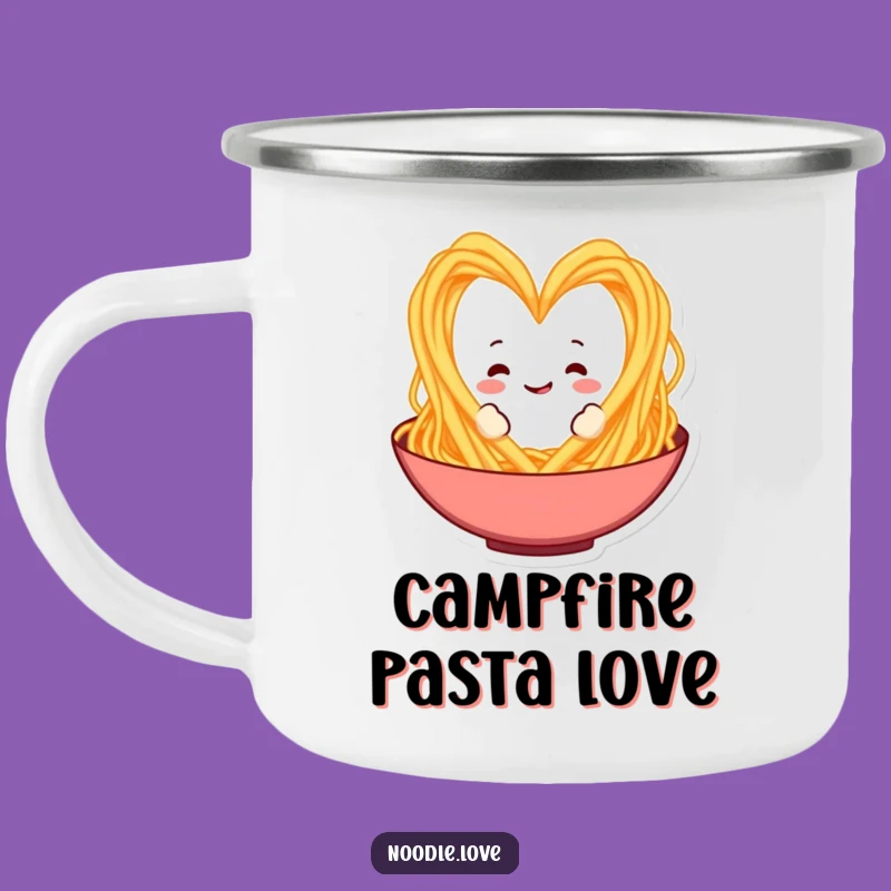 Funny Spaghetti Heart Camping Mug: Enjoy Your Coffee with Italian Food Love