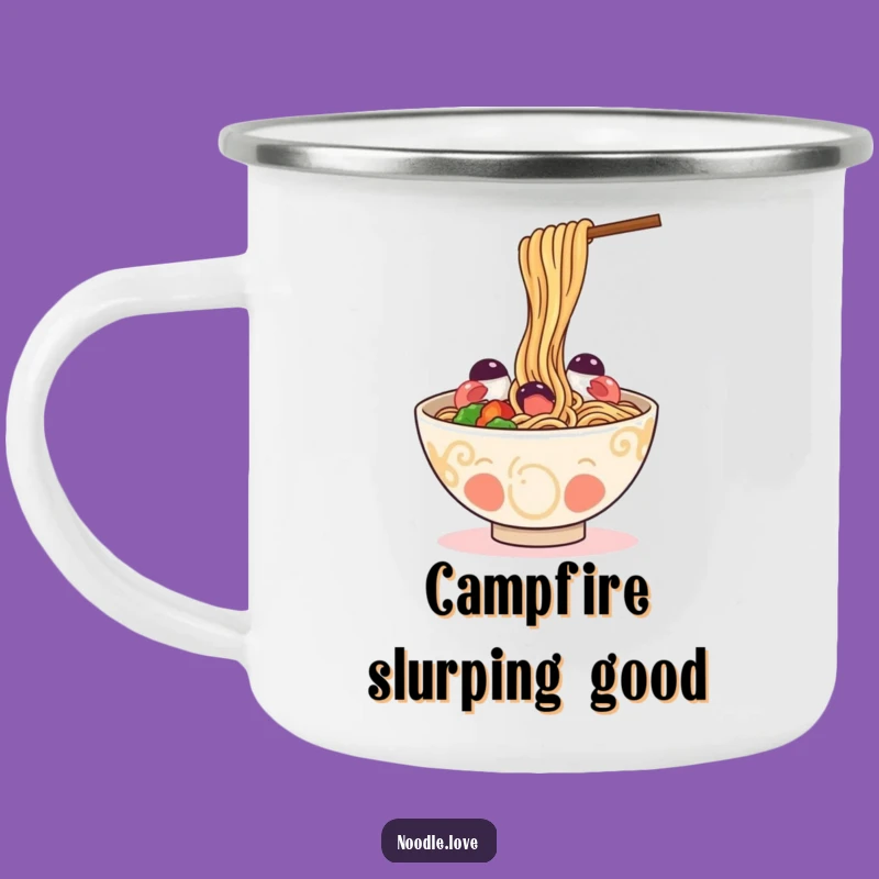 Funny Ramen Self-Slurp Camp Mug - Hilarious Outdoor Companion for Noodle Lovers