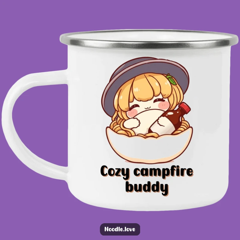 Funny Noodle Comfort Camping Mug: Adventure Fuelled by Cozy Foodie Vibes