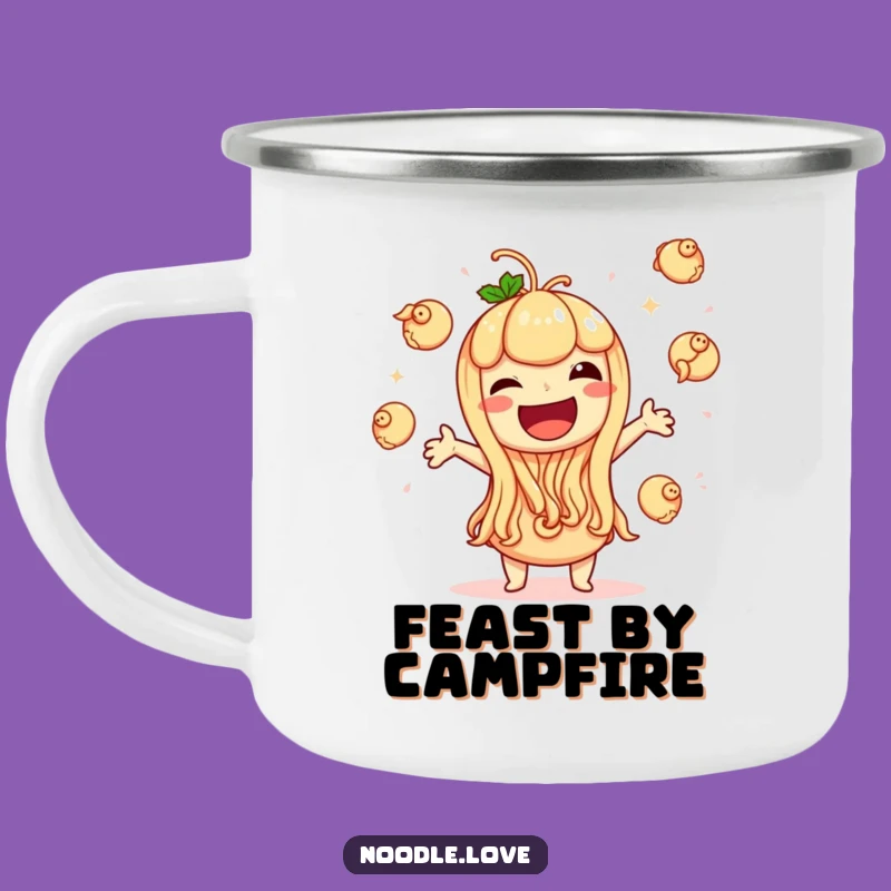 Funny Noodle Dumpling Camping Mug: Joyful Adventures, Hilarious Style, Great Gift
