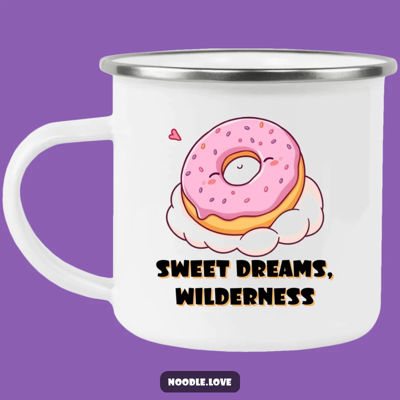 Funny Kawaii Donut Nap Camping Mug: Adorable Sleepy Character for Outdoor Adventures