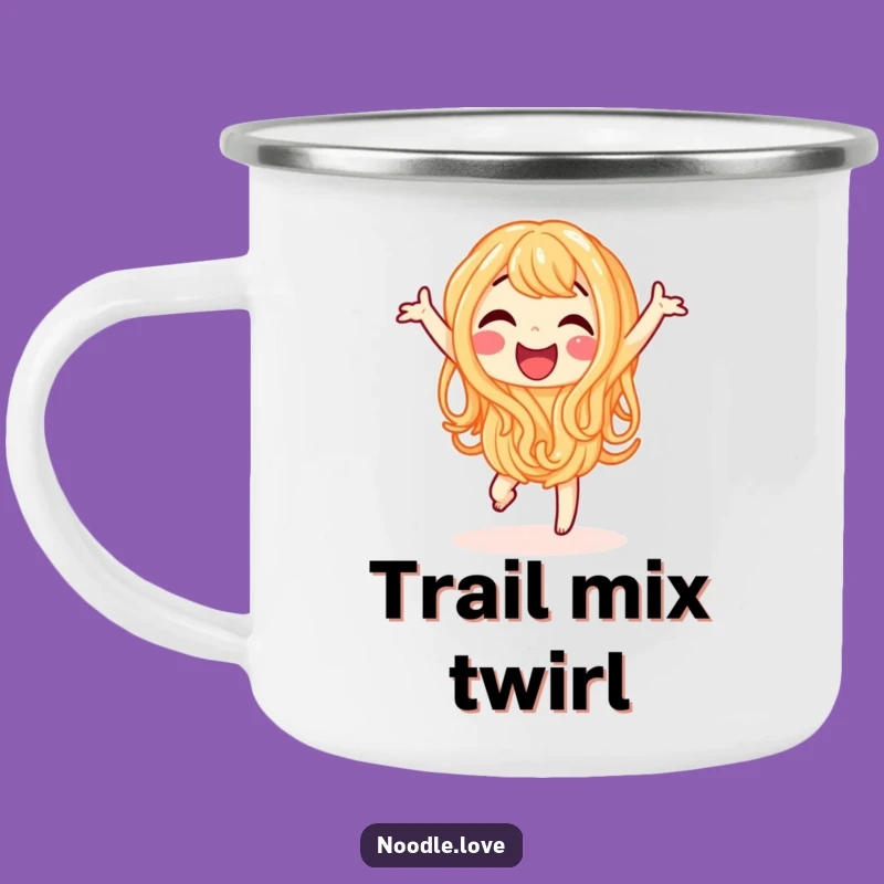 Funny Noodle Camping Mug - Happy Dancing Adventure Brew