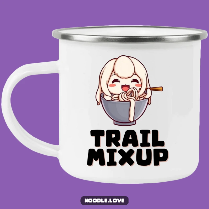 Funny Udon Noodle Camping Mug: Self-Slurp Fun, Outdoor Humorous Gift