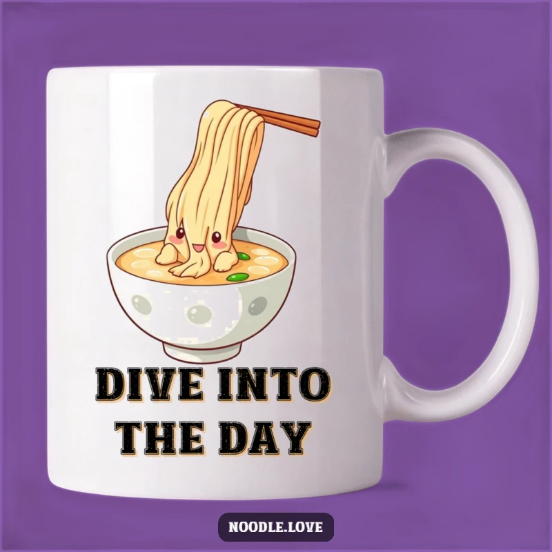 Funny Noodle Dive Mug - Hilarious Foodie Lover's Reaction Gift