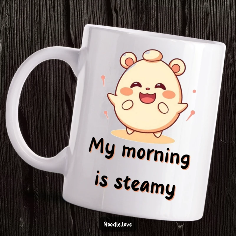 Funny Dizzy Bao Bun Mug: A cute bao bun spinning joyfully with dizzy eyes, perfect for a funny food gift.