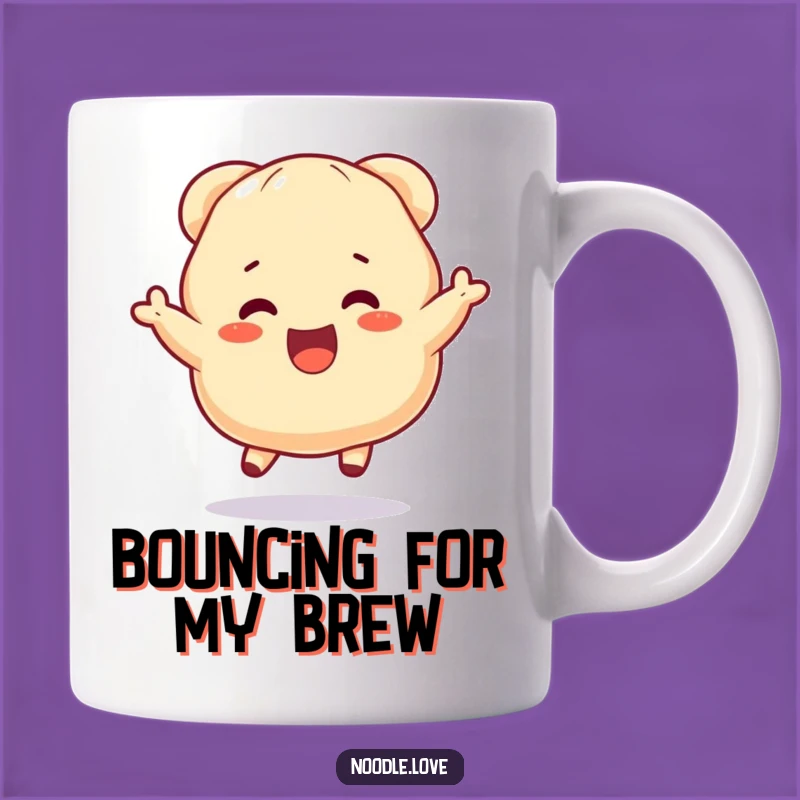 Funny Dumpling Mug: Bouncing with Joy, Perfect Funny Gift for Foodie Excitement!