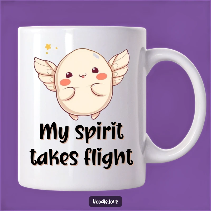 Funny Flying Dumpling Mug: Whimsical Foodie Gift for Dreamers & Eaters