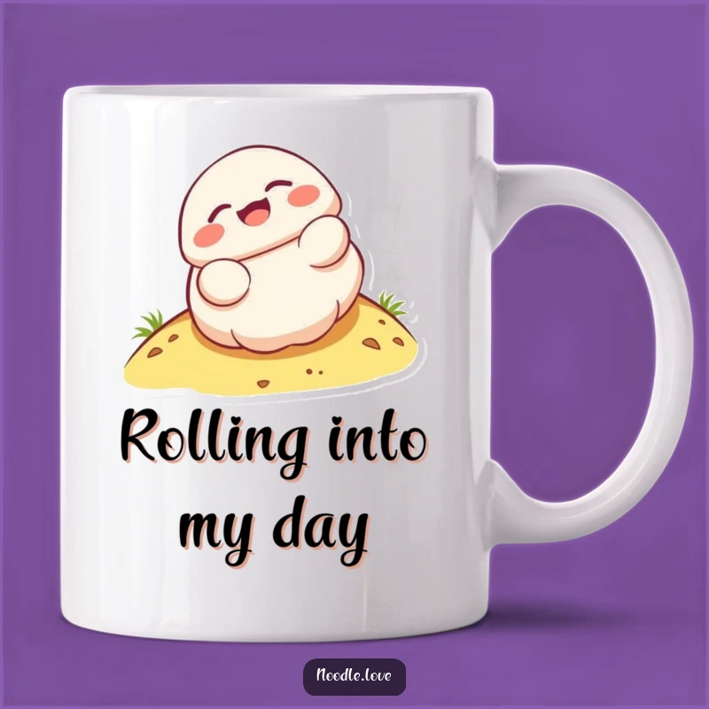 Funny Kawaii Dumpling Rolling Mug - Joyful Humorous Gift for Foodies