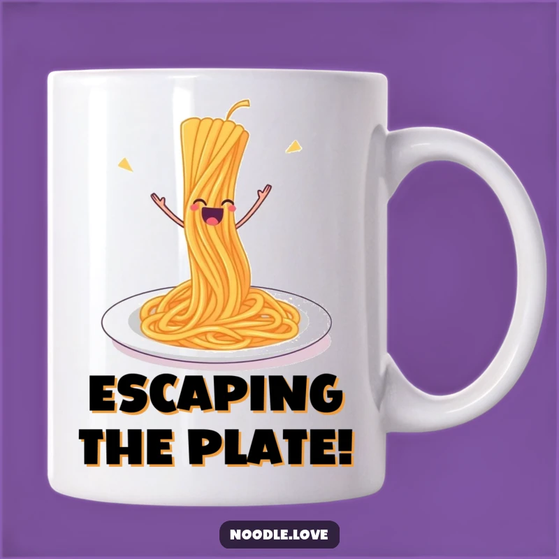Funny Leaping Spaghetti Mug: Hilarious Pasta Lover's Joyful Gift