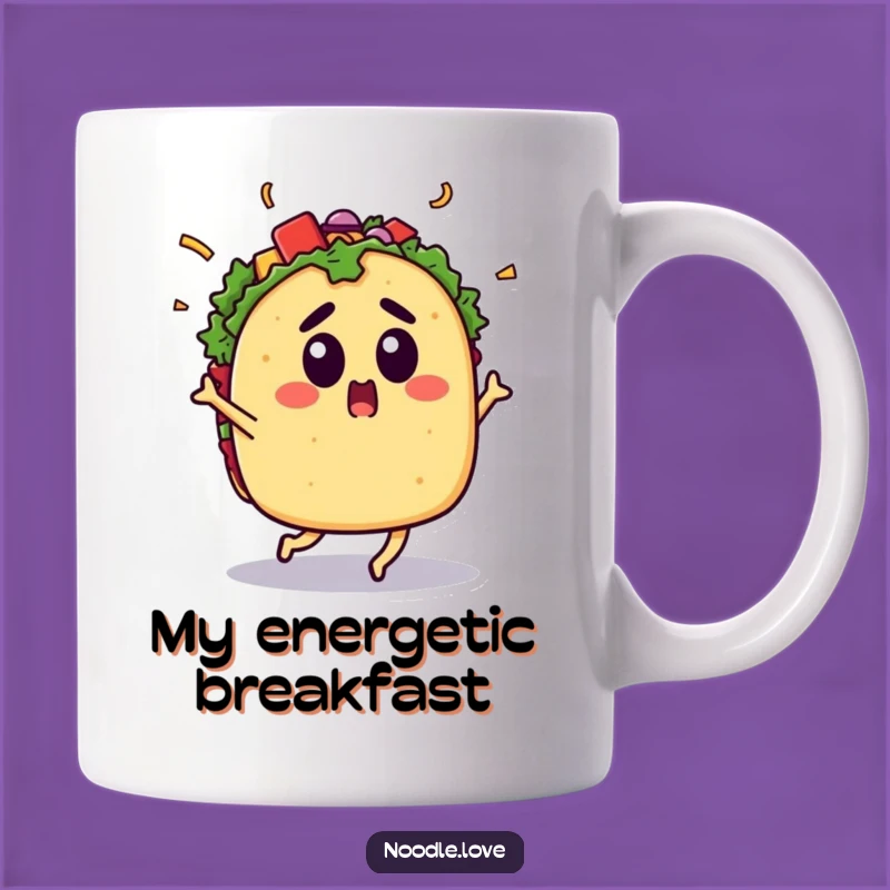 Funny Surprised Taco Mug: Energetic Foodie Gift for Fiesta Fun Lovers