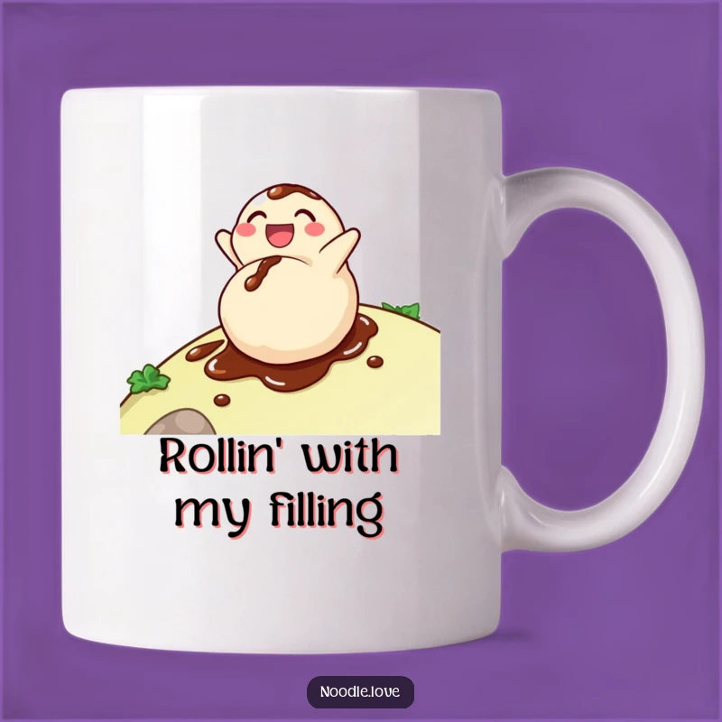 Funny Dumpling Mug: Delighted Roller Covered in Soy Sauce, Perfect Foodie Gift!