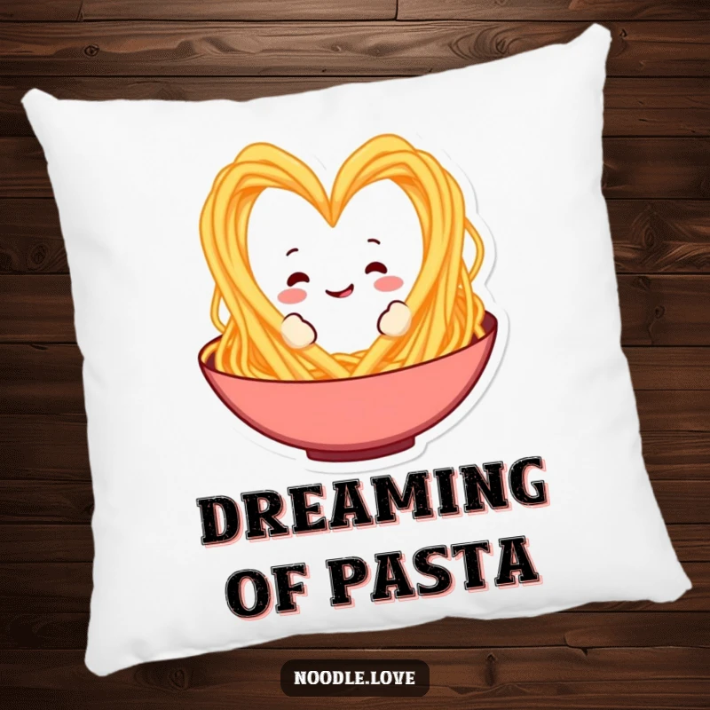 Funny Spaghetti Heart Pillow: A soft cushion with spaghetti forming a heart, adding a funny, romantic touch to any room, a great gift.