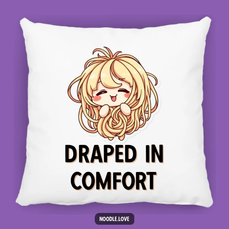 Funny Noodle Pillow: Amused Tangled Character Comfort, Cozy Humorous Gift