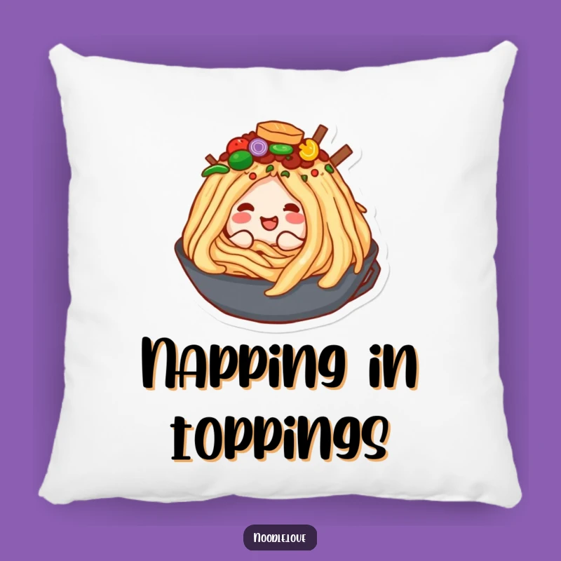 Funny Noodle Toppings Pillow: Burrowing Bliss, Comfy & Hilarious Decor Gift