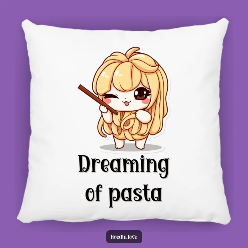 Funny Noodle Wink Pillow: Mischievous Chopsticks Cozy Gift