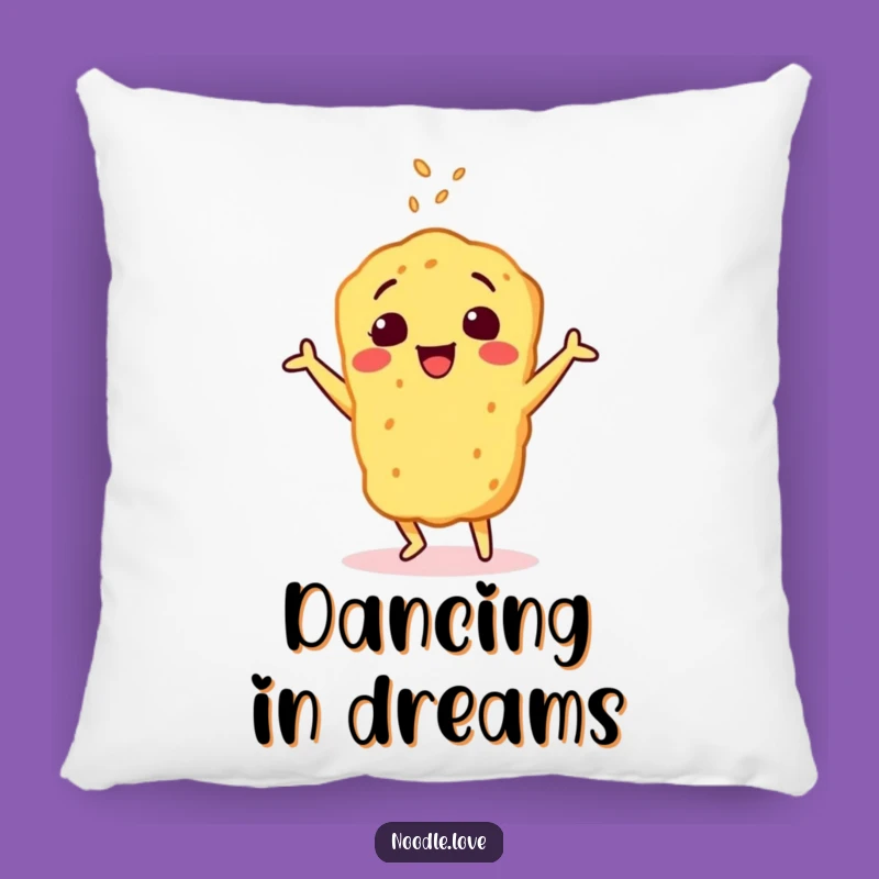Funny Tempura Comfort Pillow: Cheerful Character's Dance - Cozy Funny Gift