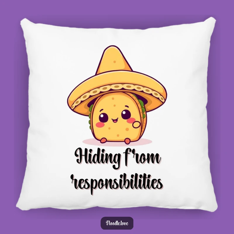Funny Kawaii Taco Sombrero Pillow - Cute Humorous Accent Gift