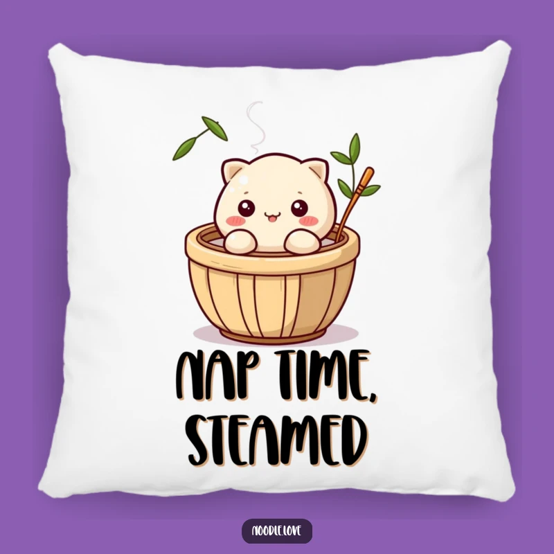 Funny Dumpling Wink Pillow: Soft Steaming Basket Character - Comfy Funny Gift!