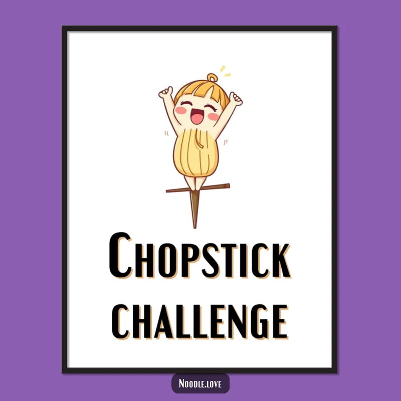 Funny Noodle Digital Art - Excited Headstand Print