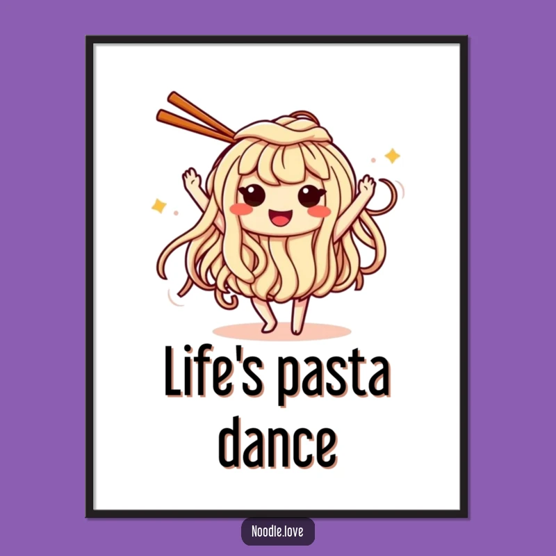 Funny Dancing Noodle Digital Art - Instant Hilarious Download for Kitchen Walls