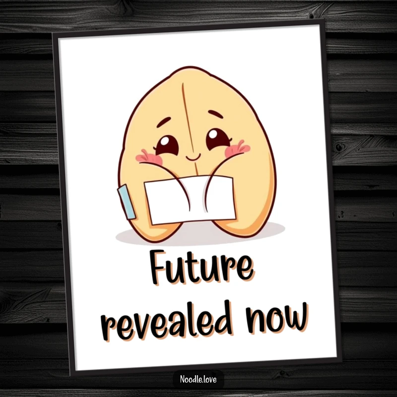 Funny Fortune Cookie Digital Art Print: A winking fortune cookie pops open with a cheerful grin, humorous and vibrant art, funny gift.