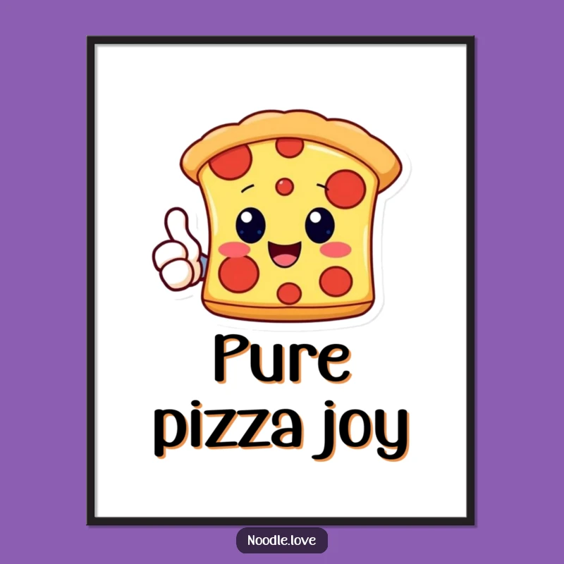 Funny Kawaii Pizza Digital Art: Printable Thumbs Up Slice for Instant Decor