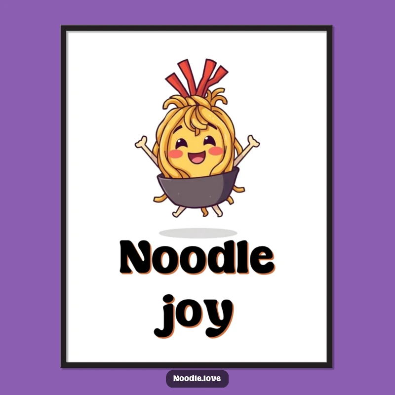 Funny Noodle Bounce Digital Art: Delightful Character Print for Instant Joy