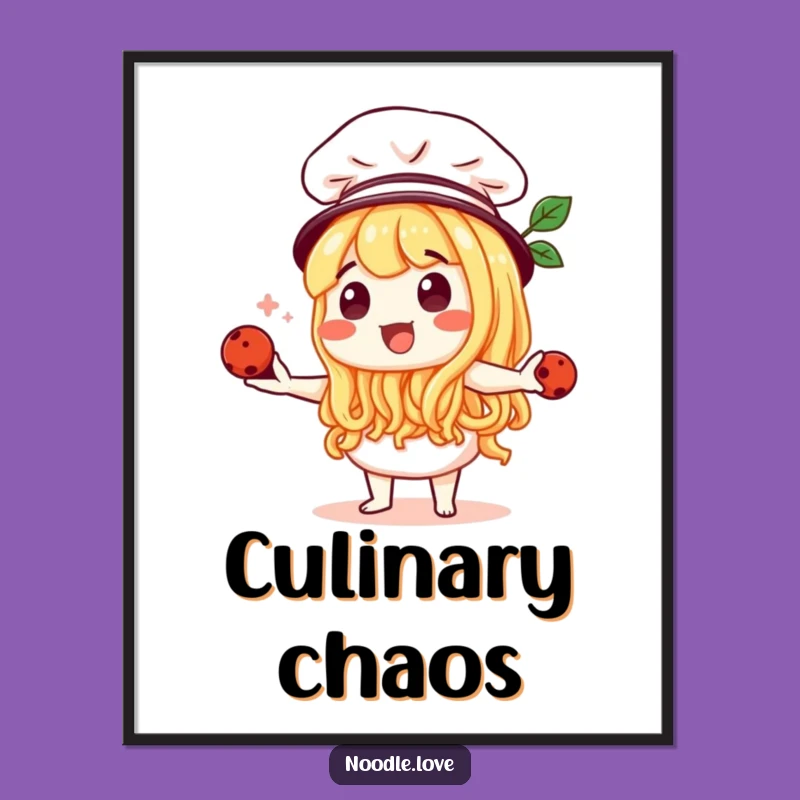 Funny Noodle Chef Digital Art - Instant Culinary Fun Download, Perfect Funny Gift