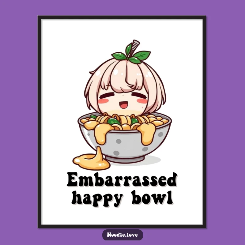 Funny Ramen Spill Digital Print: Happy Bowl Character - Instant Funny Gift!