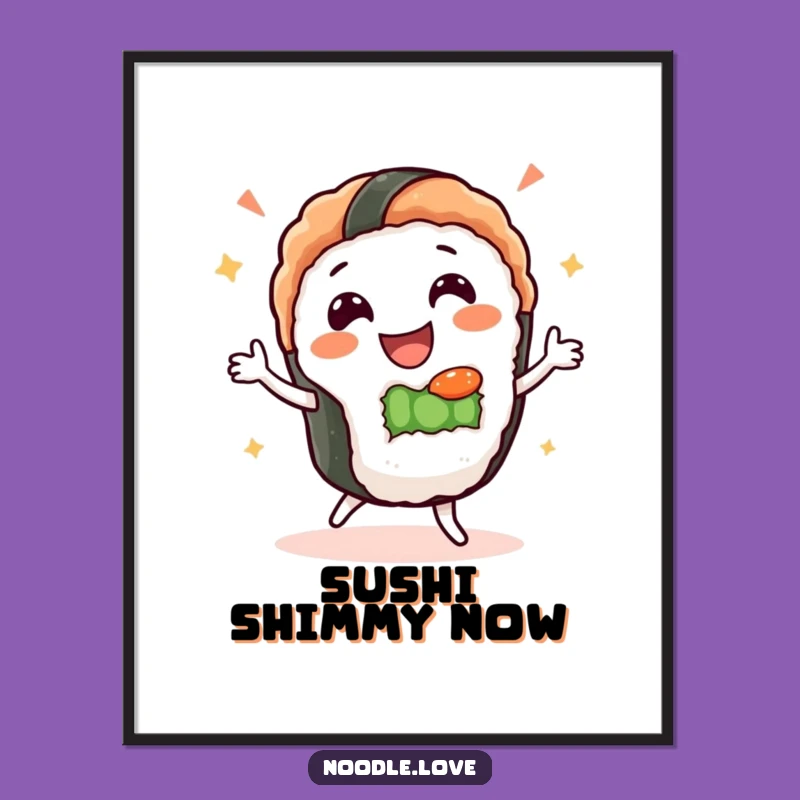 Funny Sushi Dance Digital Art: Instant Groovy Vibes for Your Space!