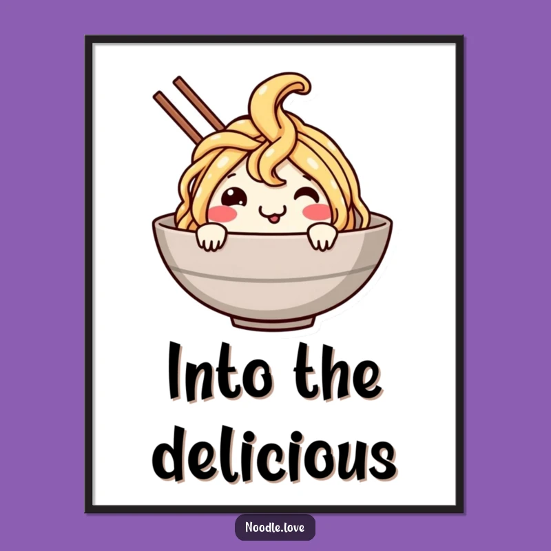Funny Noodle Dive Digital Art: Instant Cheerful Vibes for Your Space!
