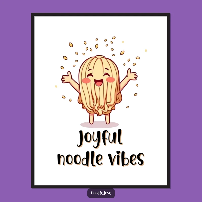 Funny Joyful Noodle Digital Art: Sesame Seed Confetti Wall Decor Gift