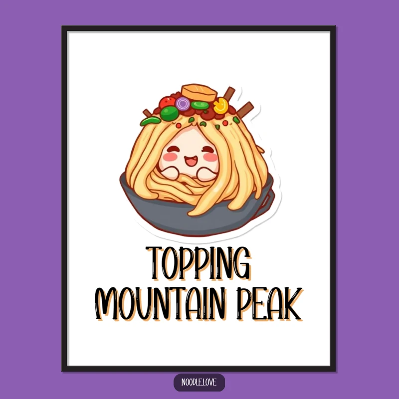 Funny Noodle Toppings Digital Print: Burrowing Bliss, Hilarious Instant Decor Gift