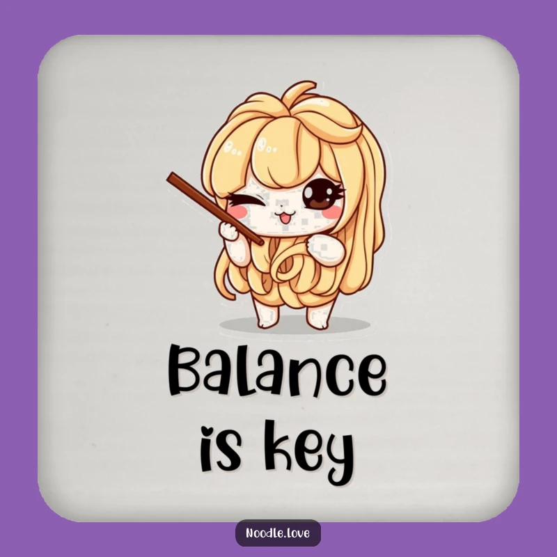 Funny Noodle Wink Coaster: Mischievous Chopsticks Drink Gift