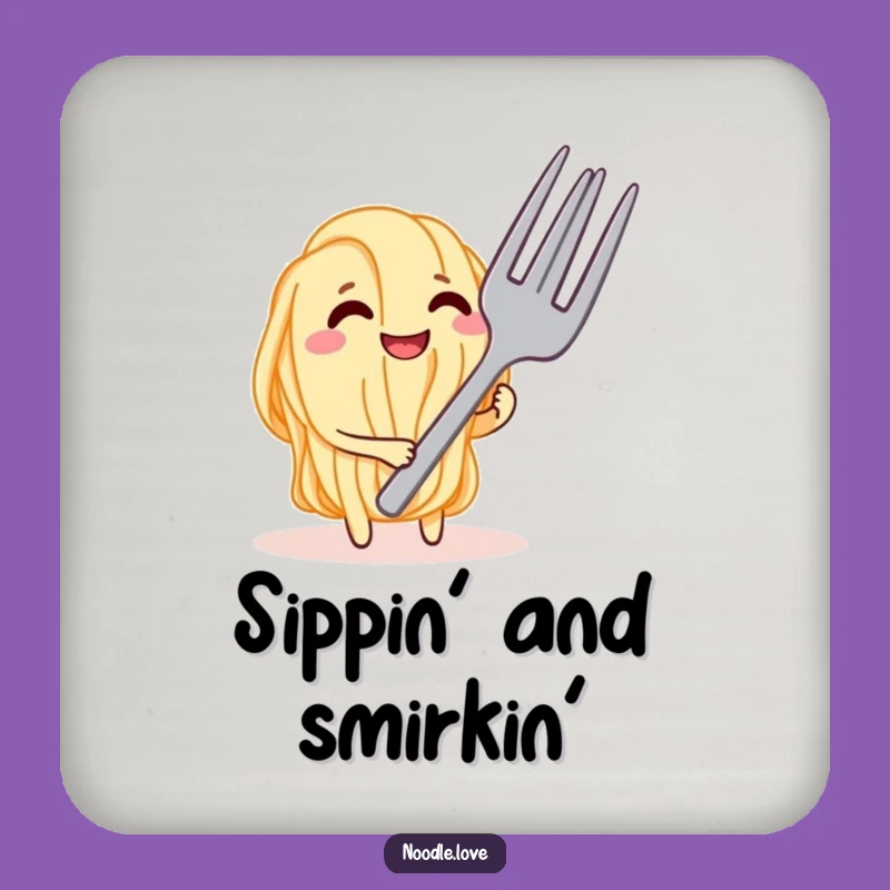 Funny Noodle Tease Coaster - Surface Protection with Foodie Fun Gift