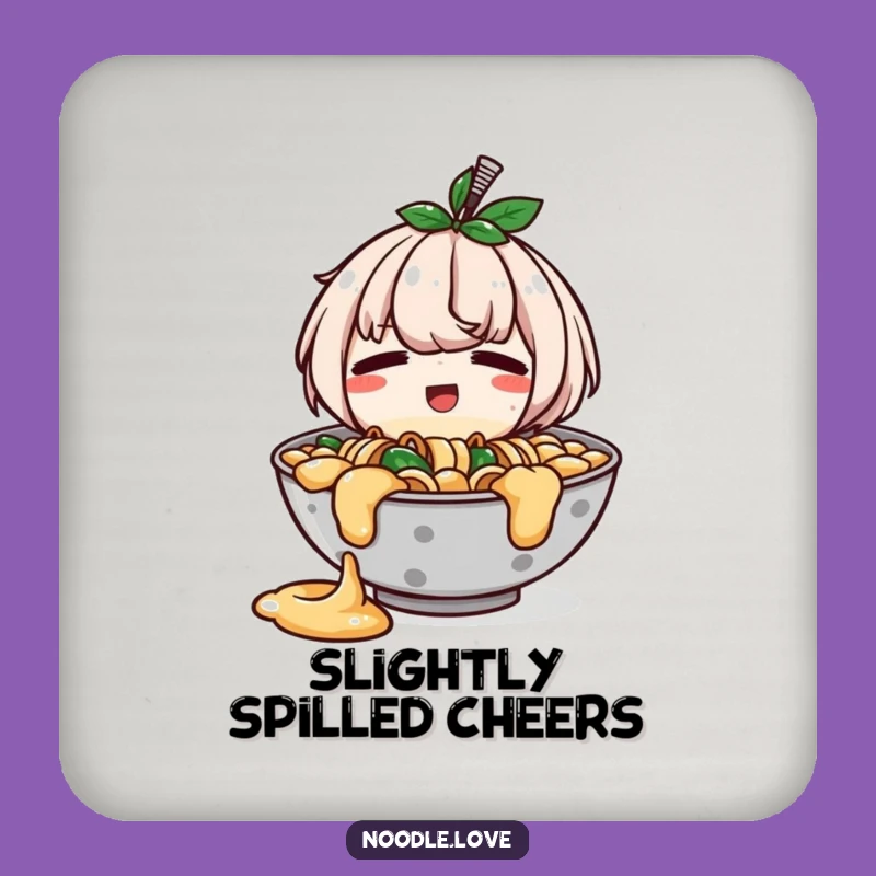 Funny Ramen Spill Coaster: Protect Surfaces Happy Bowl - Practical Funny Gift!