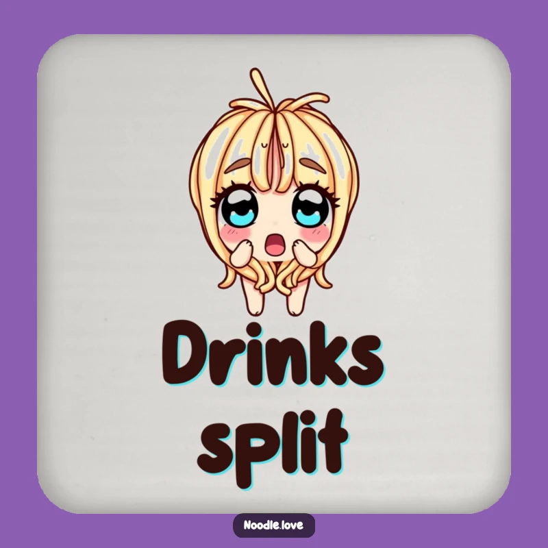 Funny Surprised Noodle Split Coaster: Hilarious Table Protection