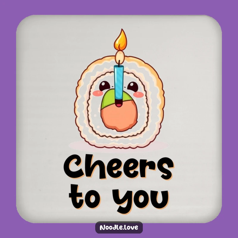 Funny Sushi Birthday Candle Coaster - Surface Protection with Fun Gift