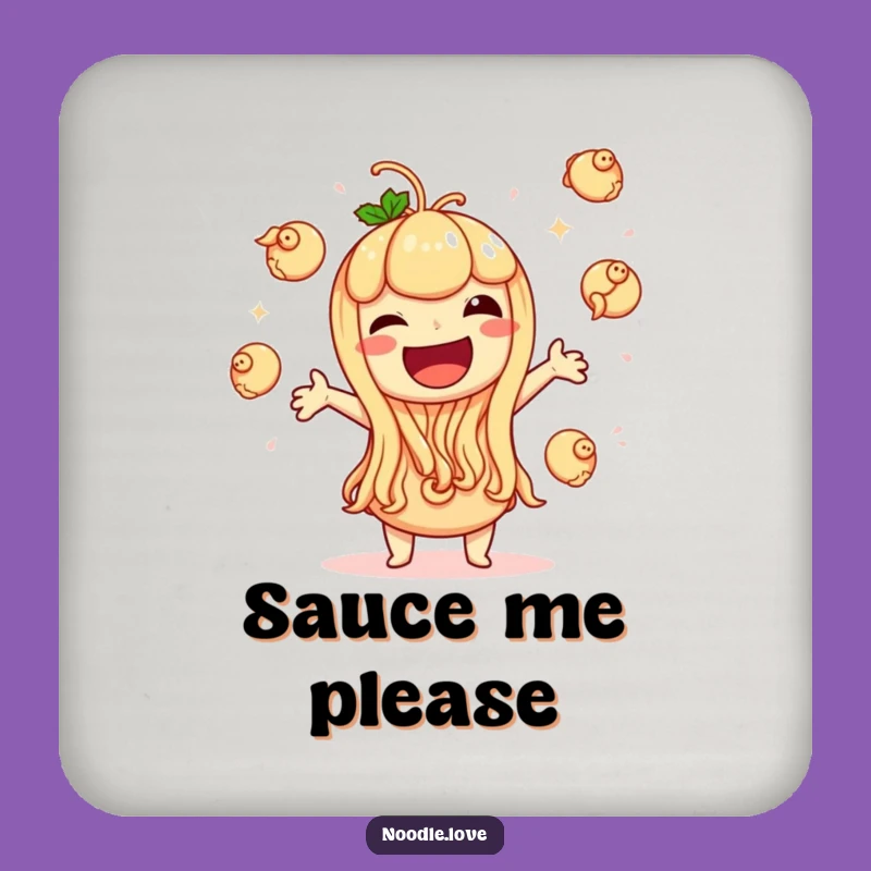 Funny Noodle Juggler Coaster: Protect Surfaces, Hilarious Art, Perfect Gift