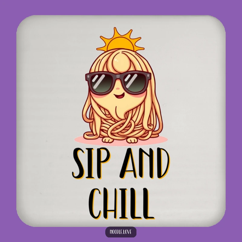 Funny Cool Noodle Coaster: Sunglasses Character Drink Holder, Stylish Funny Gift