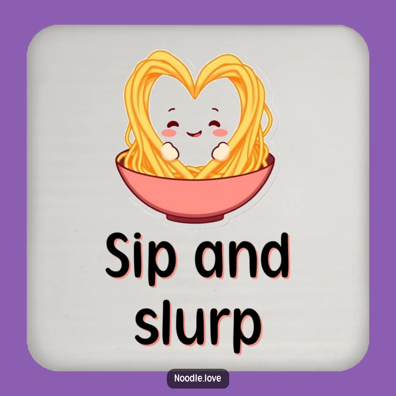 Funny Spaghetti Heart Coaster: Protect Surfaces with Italian Food Charm