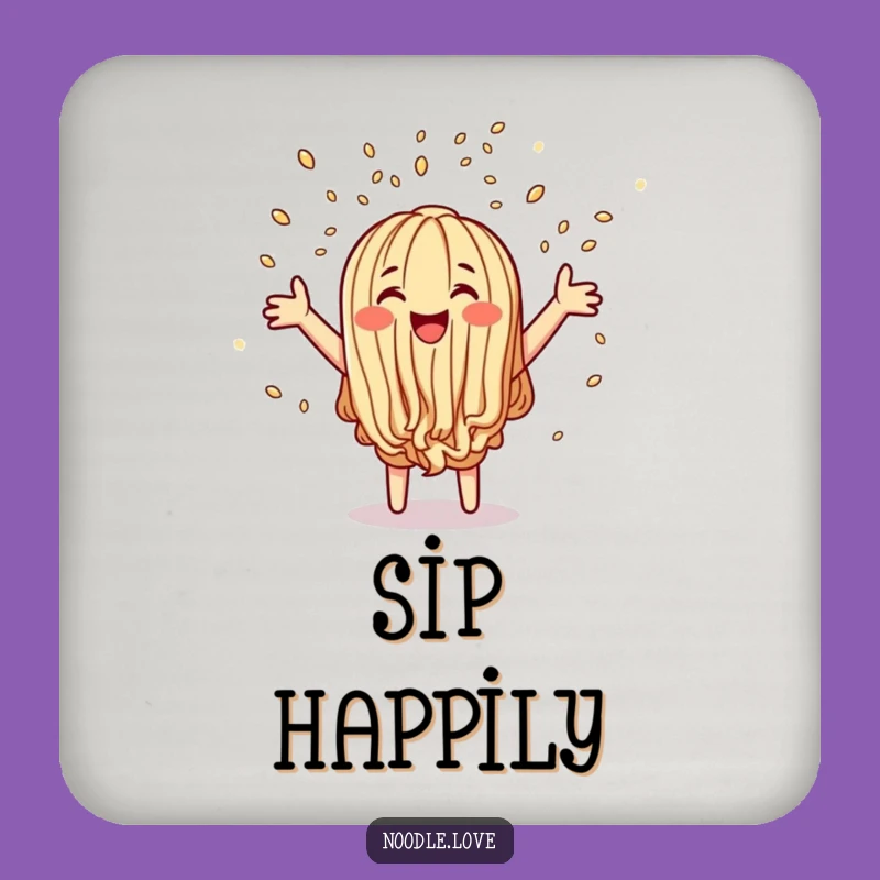 Funny Noodle Drink Coaster: Sesame Seed Confetti Table Protection Gift