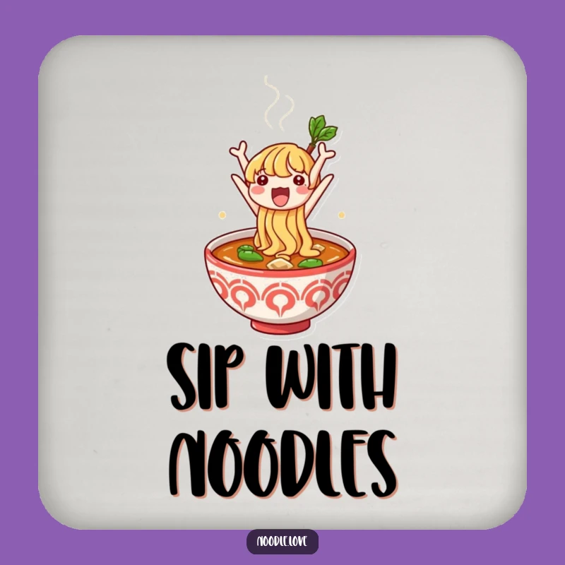 Funny Noodle Protection Coaster: Cute Character's Broth Jump - Table Gift