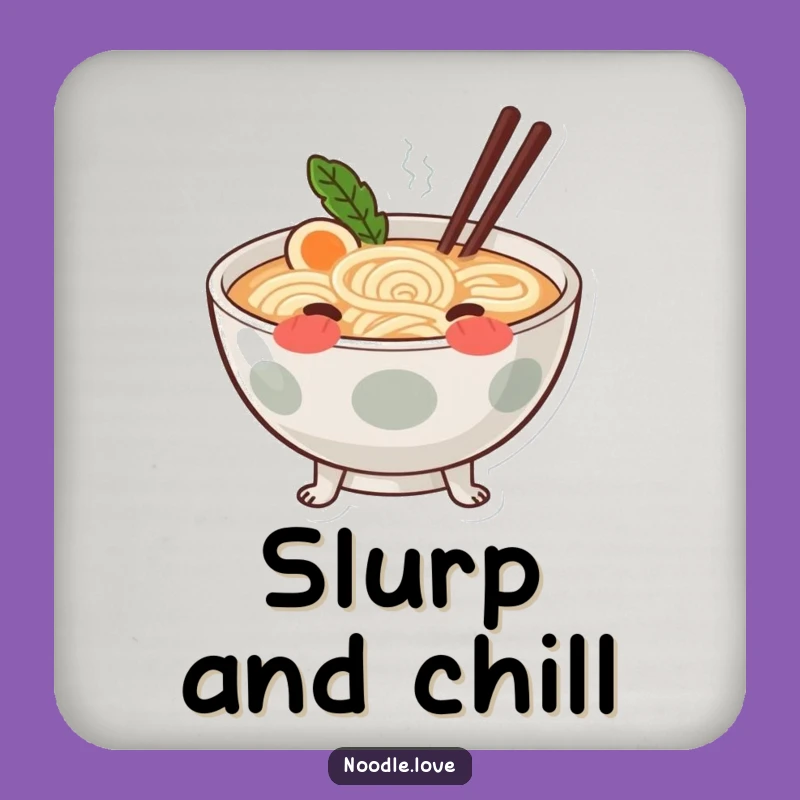 Funny Blushing Ramen Coaster - Protect Surfaces with Cuteness!